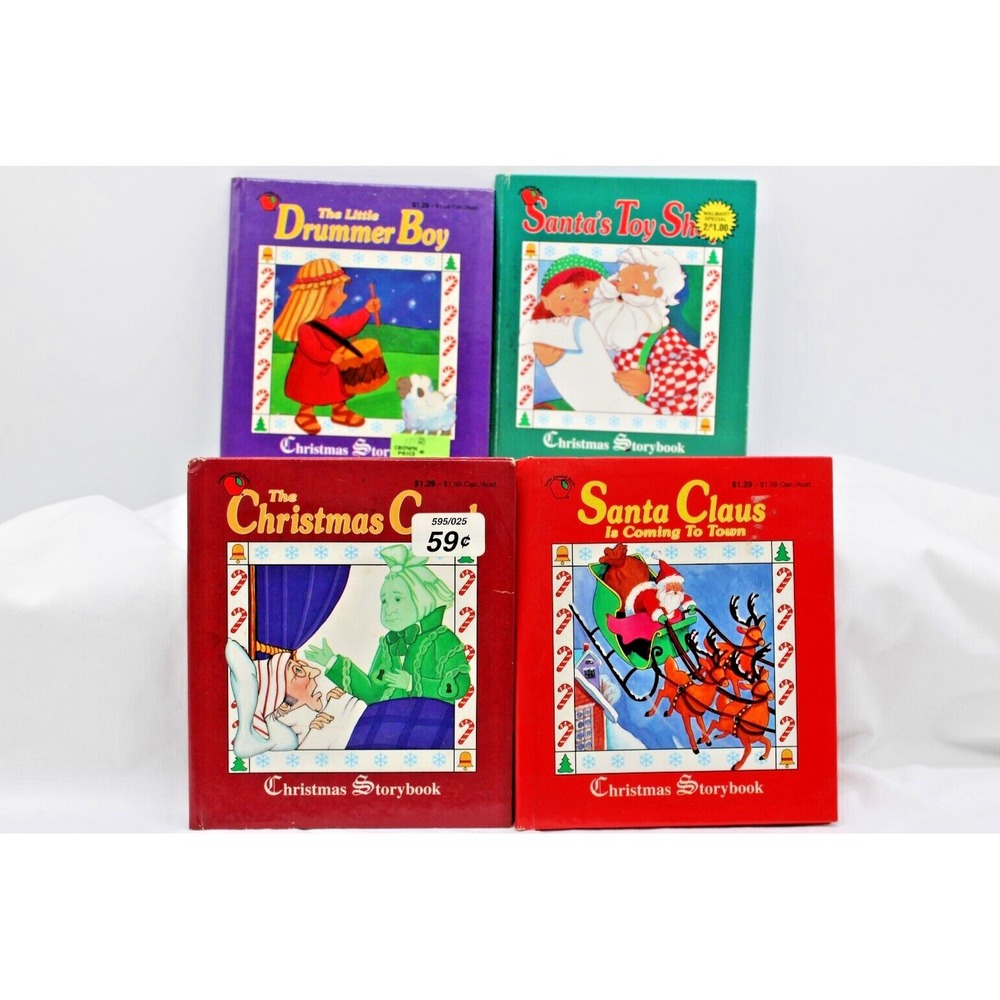 1995 LIttle Landoll's Christmas Books Lot of 4 Drummer Boy Santa Claus Toy Shop